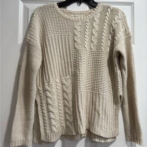 Abercrombie & Fitch Beige Textured Knit Sweater
